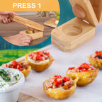 Wooden Tostonera Plantain Press Banana Smasher Maker Green Plantain's Wood Press  2 in 1 Wooden Crispy Green Plantain Tostones Press for Fried Plantains Chips &Tostones Cups