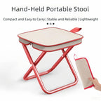 Camping Stool Portable Folding Stool with Carry Bag   Portable Stool for Camping Fishing Hiking BBQ Red (thickened carbon steel pipe - thickened chair surface)