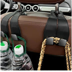 2 Pack Car Seat Back Storage Hooks - Headrest Hooks for Purses and Bags, Universal Hidden Multifunctional (Black)