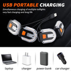 4Pcs Turn Signals for Bicycles with Alarm, USB Charging Remote Control Split/Integrated Bike Tail Light Rear Lights Can be Mounted on Front and Rear of Bicycle