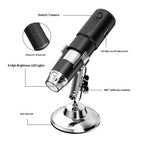 Wireless Skin Analyzer Machine Dermatoscope Scalp/Skin/Hair follicle Detection Testing Analysis Magnifier UV Skin Analyzer Professional 1000X Facial Skin Detector Digital Microscope