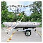 UPF 50+ Kayak Cover, Dustproof Canoe Cover for Outdoor Storage, 420D Waterproof Kayak Cover for Fishing Boat, Gray (Silver, 10ft)