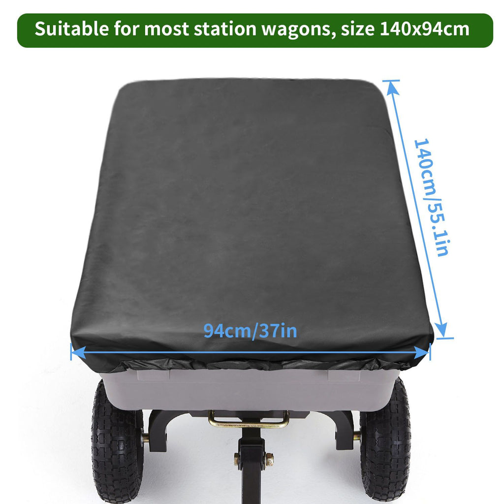 Collapsible Wagon Cover for Carts Garden Dump Cart, Outdoor Garden Wagon Cart Cover, Waterproof Dustproof UV Resistant Wagon Rain Covers Perfect for Lawn, Barn and Farm（There is only one dust cover）