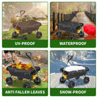 Collapsible Wagon Cover for Carts Garden Dump Cart, Outdoor Garden Wagon Cart Cover, Waterproof Dustproof UV Resistant Wagon Rain Covers Perfect for Lawn, Barn and Farm（There is only one dust cover）