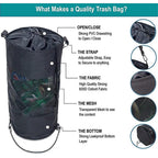 2 Pack Boat Trash Bag, Portable Trash Mesh Bags, Boats Trash Can Boat Garbage Container Boat Accessories for Boat Kayak Camper Fishing Cabin Storage Men Women Adult（black）