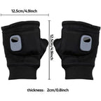 Portable Heating Gloves ElectricFingerless Heating Writing Gloves for Students,Hand Warmer for Indoor and Outdoor（black a pair of）