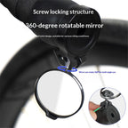 2 Pcs Bicycle Mirror for Handlebars - Mini Rear View, Foldable, 360 Rotatable Universal Mirror for Road Bike With Rubber Mounting Sleeve（28-32mm）