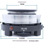 Small Hot Plate Mini Hot Plate, 500W Hot Plate Electric Single Burner Mini Portable Stove Cooktop Coffee Heater Cooking Water Heat Adjustable Temperature for Camping Kitchen Moka Pot 110V