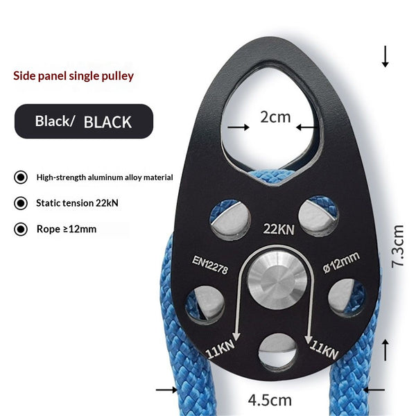 Micro Mobile Single Pulley,22kN(2200kg) for Rigging Arborist Climbing Rescue,2pcs  Climbing Pulley with Ball Bearing for Rock Climbing Arborist