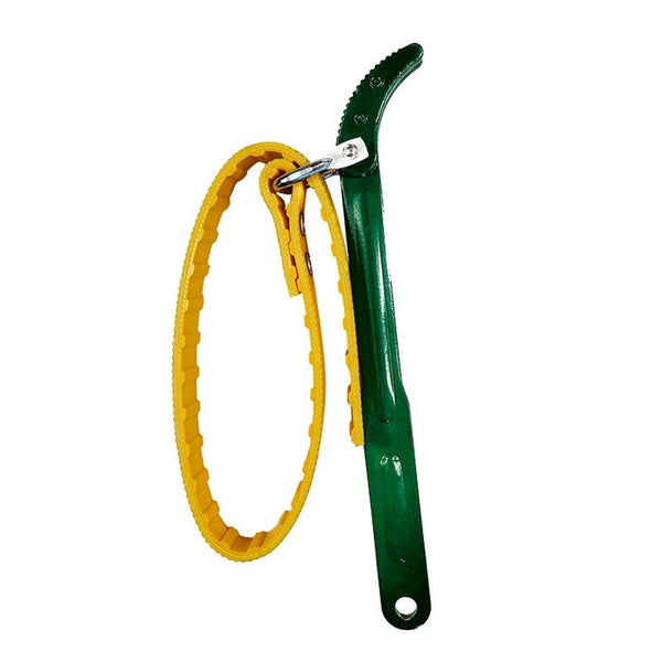 12-Inch Strap Wrench with Non-Slip Handle (Green Handle, Yellow Strap)