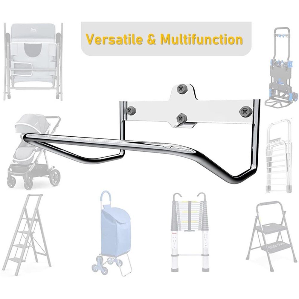 Ladder Hanger for Garage Wall, Ladder Storage Strollers and Folding Chair, Heavy Duty Lader Holder Rust Proof