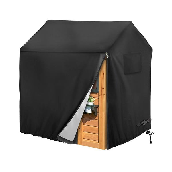 Outdoor Playhouse Cover, Plastic Playhouse Special Waterproof Covers  Double Stitched Seam, All-Weather Protector (Black 210D 145*145*160cm)