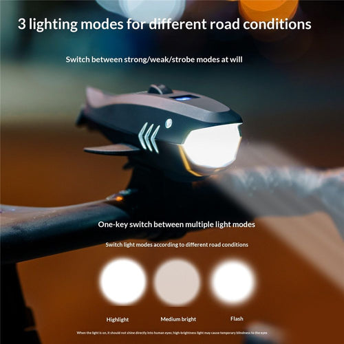 120dB Electric Bicycle Horn & Rechargeable Head and Tail Light