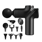 Deep Tissue Massage Gun Portable, Mini Electric Muscle Massager, Suitable for Relieving Back, Neck and Body Pain, with 8 Heads and 6 Speeds, Black13.5*14.7cm