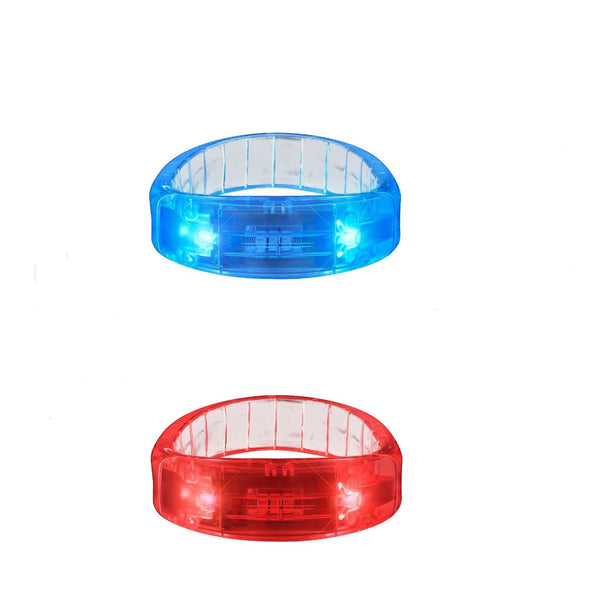 LED Fashion Light Up Bracelets,Blue Fashion Light Up Bracelet,Concert luminous wristband interactive fluorescent wristband,Red and Blue，10pcs，Contains battery