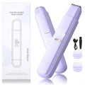 2 in 1 Bikini Trimmer for Women, Dual Head Electric Razor,Wet/Dry Use Women Electric Shaver, Painless Body Facial Hair Remover for Bikini Legs Arm Underarm,(Purple16.5*3.2*2.8cm)