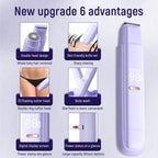 2 in 1 Bikini Trimmer for Women, Dual Head Electric Razor,Wet/Dry Use Women Electric Shaver, Painless Body Facial Hair Remover for Bikini Legs Arm Underarm,(Purple16.5*3.2*2.8cm)