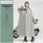 Hooded Rain Poncho for Adult with Pocket and Zipper, Waterproof Lightweight Raincoat for Men and Women（XL（170-180））