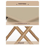 12.5" Foldable Portable Camping Stool Heavy Duty 264lbs for Adults, Lightweight Travel Stool with Carry Bag, khaki