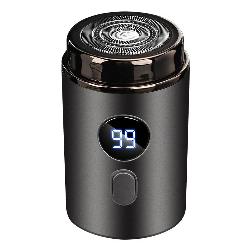Electric Mini Razor Pockets Shaver for Men,Floating Big Shave Head Quick Shave, Waterproof Mini Portable Shaver, Charge  Power Display Mini Trimmer, Great for Travel,Car,Home Use (Gray)