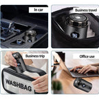 Electric Mini Razor Pockets Shaver for Men,Floating Big Shave Head Quick Shave, Waterproof Mini Portable Shaver, Charge  Power Display Mini Trimmer, Great for Travel,Car,Home Use (Gray)