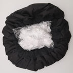 Flaxseed Deep Conditioning Heat Cap -Cordless Safe Microwave Hot Cap for Natural Curly Textured Hair Care, Drying, Styling, Curling, Universal size (10 PCS One-time shower cap) (Black)