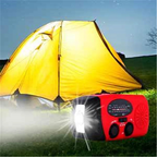 Solar Hand Crank Emergency Weather Radio,Portable Radio with 3  Flashlight 2000mAh Power Bank Cellphone Charger（red,12.9*6*5cm)