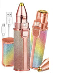 Eyebrow Trimmer Makeup Painless Eye Brow Epilator 2 in 1 Built-in Light Eyebrow Trimmer & Facial Hair Removal Main Features: * [Painless Female Hair Removal for FACE] Facial Hair Remover（13.5*3*2.5cm)