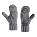 Unisex Winter Toasty Warm Solid Knit Mitten Gloves, Knit Stretchy Cold Weather Warm Knit Thick Gloves Mittens