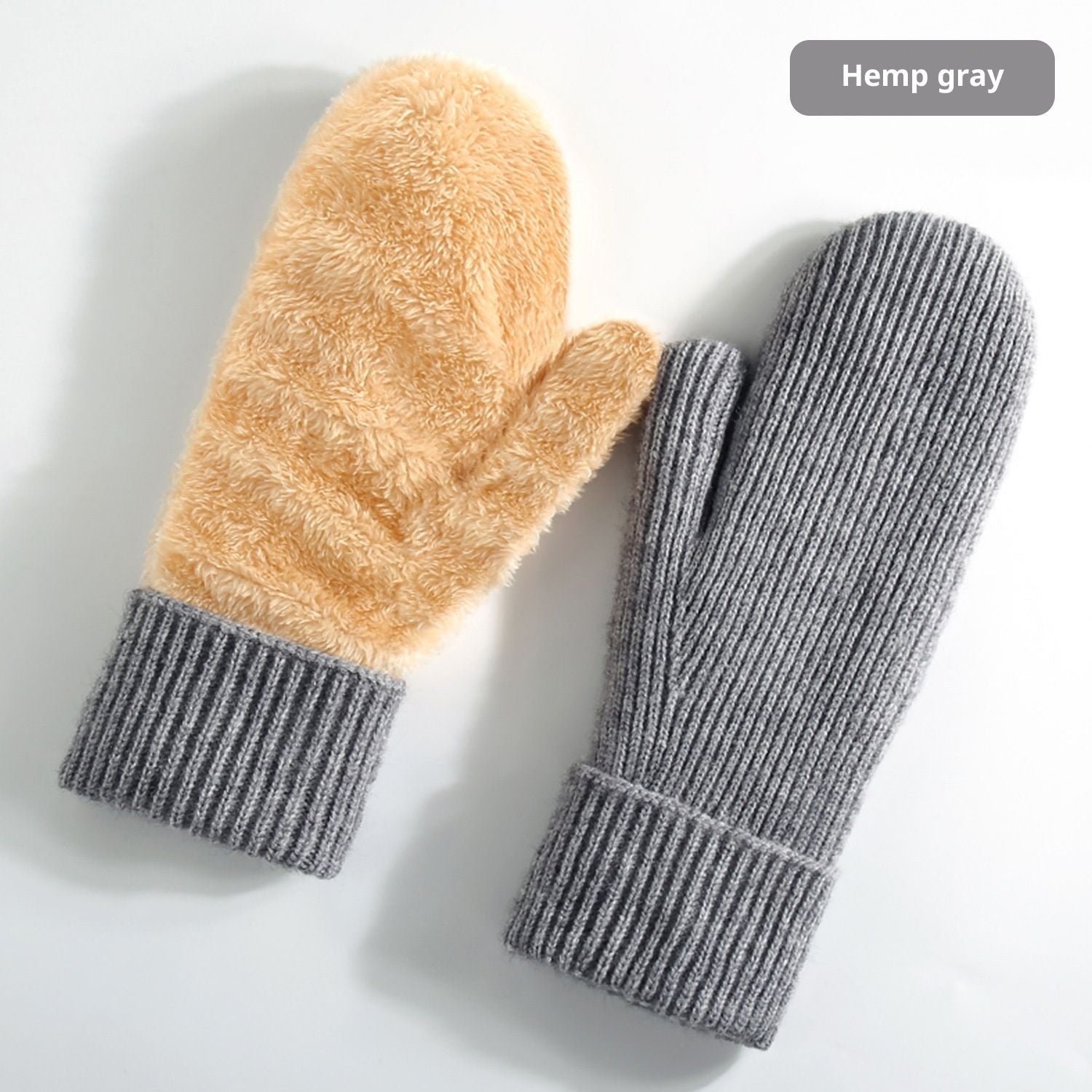 Unisex Winter Toasty Warm Solid Knit Mitten Gloves, Knit Stretchy Cold Weather Warm Knit Thick Gloves Mittens