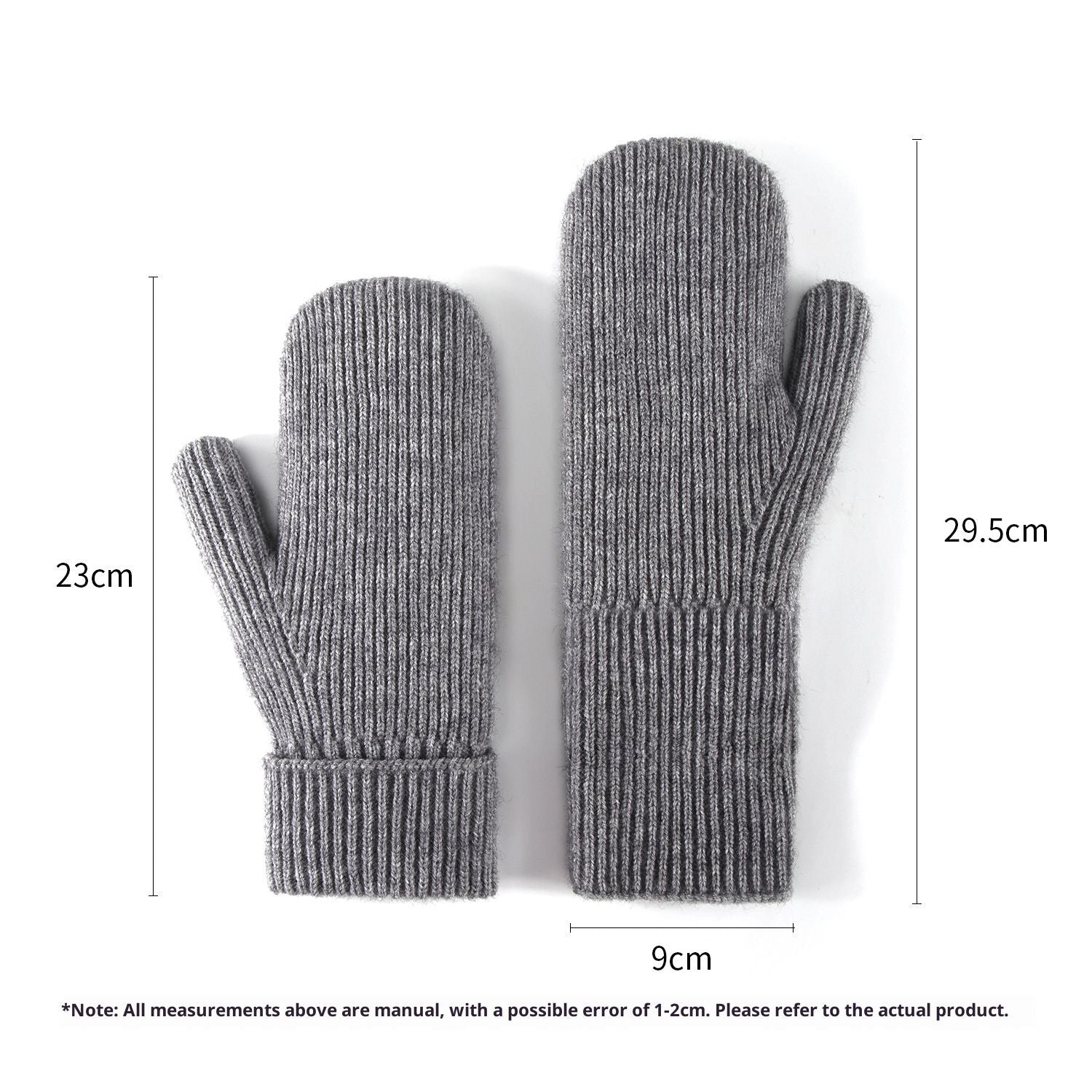 Unisex Winter Toasty Warm Solid Knit Mitten Gloves, Knit Stretchy Cold Weather Warm Knit Thick Gloves Mittens