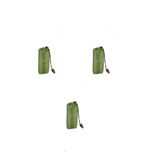 Emergency Sleeping Bag, Portable Emergency Blanket Thermal Bivy Sack, Waterproof Lightweight Survival Gear with Compass for Camping Hiking Outdoor Adventure240*150cm，3pcs，green，Send a whistle