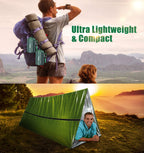 Emergency Sleeping Bag, Portable Emergency Blanket Thermal Bivy Sack, Waterproof Lightweight Survival Gear with Compass for Camping Hiking Outdoor Adventure240*150cm，3pcs，green，Send a whistle