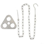 Camping Tripod Board，Turn Branches into Campfire Tripod ，Stainless Steel Campfire Support Plate with Adjustable Chain，for Hanging Cookware,Portable Camping Gear