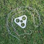 Camping Tripod Board，Turn Branches into Campfire Tripod ，Stainless Steel Campfire Support Plate with Adjustable Chain，for Hanging Cookware,Portable Camping Gear