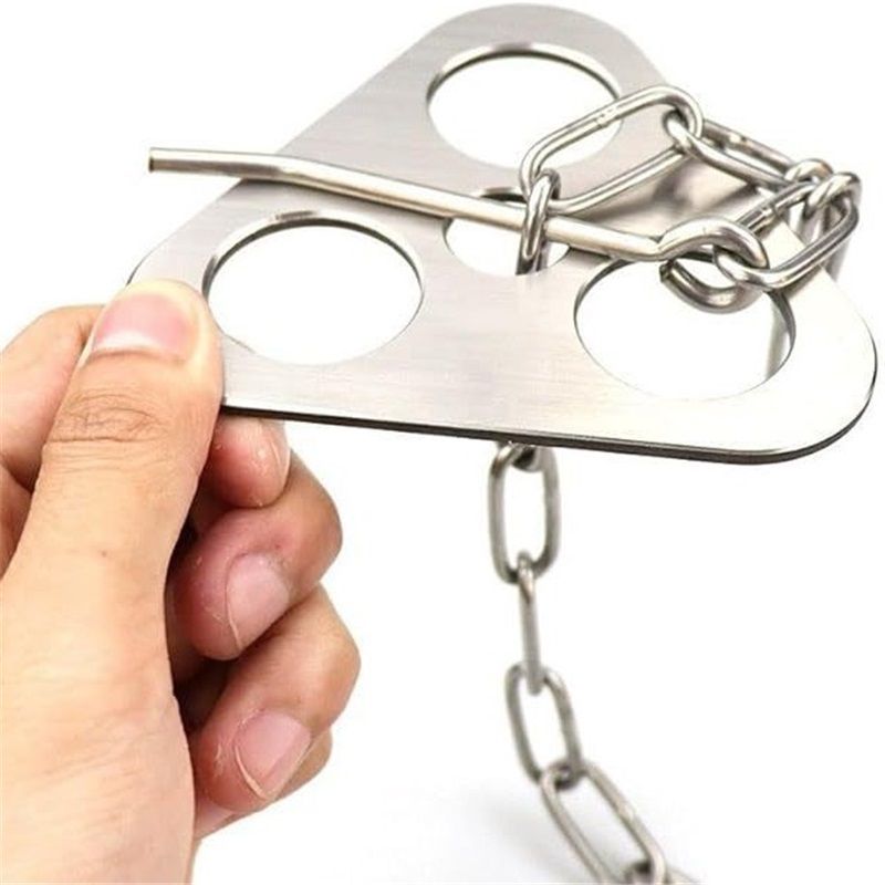 Camping Tripod Board，Turn Branches into Campfire Tripod ，Stainless Steel Campfire Support Plate with Adjustable Chain，for Hanging Cookware,Portable Camping Gear