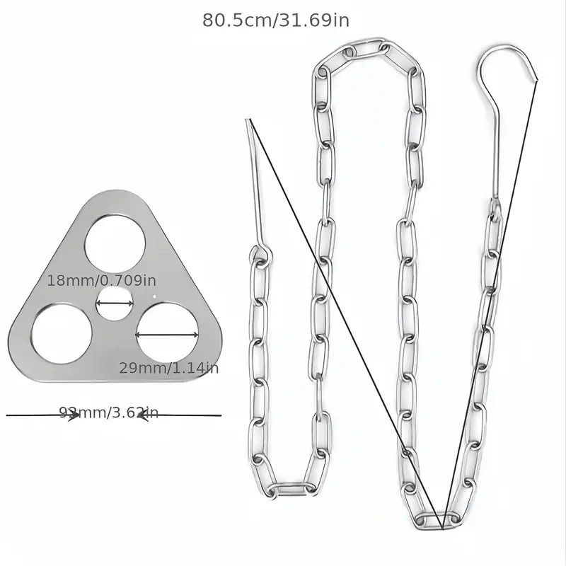 Camping Tripod Board，Turn Branches into Campfire Tripod ，Stainless Steel Campfire Support Plate with Adjustable Chain，for Hanging Cookware,Portable Camping Gear