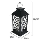 Solar Outdoor Lantern, Garden Hanging Waterproof Lanterns PVC Upgrade 3 LED Flickering Flameless Candle Decorative for Garden Women Mom Grandma Halloween Gifts (Grid Candle)