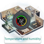 Portable Carbon Monoxide Detector for Travel,   Detector with Magnetic Back, 4-in-1 CO Monitor with Audible & Visual Alarm for Camping, Hotel, Car & RV（7.6*3cm)