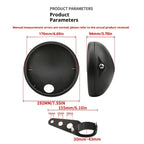 Motorcycle Universal 7" Headlight Housing Shell Lamp Bracket Bottom Mount Bucket Fits Compatible Cafe Racer