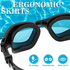 Swim Goggles, Swimming Goggles Anti-Fog for Adult Men Women Adults Teenagers（17.5*4.6cm，black)