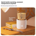 Baby Bottle Warmer Portable 3 Minutes Fast Milk Warmer for Travel with 4 Selectable Temperature & Burn Protection（white）