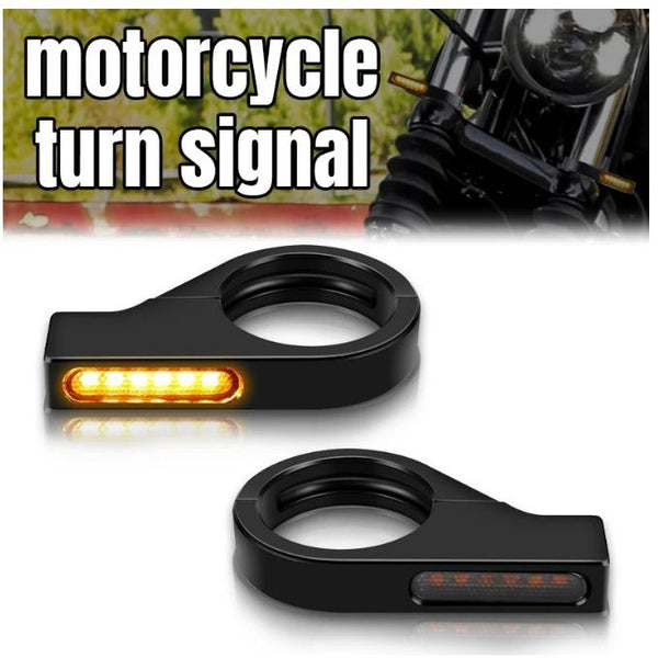 1 Pair Switchback LED Turn Signals for 41mm Front Fork Tube
