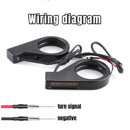 1 Pair Switchback LED Turn Signals for 41mm Front Fork Tube