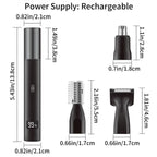 Nose and Ear Hair Trimmer for Men - Rechargeable Eyebrow Face Shaver - Nasal Hair Clippers 3 in 1 Painless Eye Brow Facial Hair Beard Razor for Sideburns Dual-edge