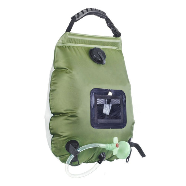 Solar Portable Shower Bag, 5 Gal/20L Solar Heating Camping Shower Bag with Removable Hose&On-Off Switchable Shower Head, Compact Camping Shower  green