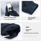 Silk Glove Liners | Soft & Comfortable | Touchscreen Thermal Gloves | Natural Wear | Unisex | navy blue ,XL
