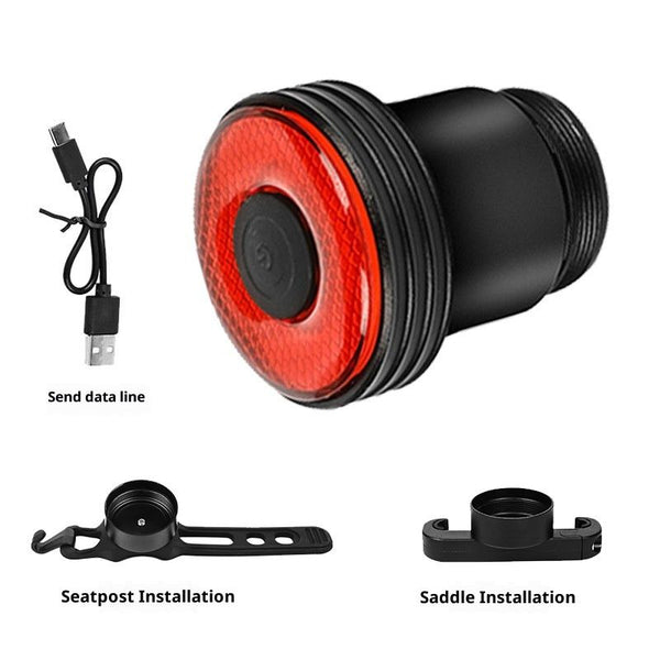 Type-C USB Rechargeable Brake Sensing Bicycle LED Rear Lights (Double base)