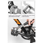 Bicycle Pedal Wrench Heavy Duty Handle - Road Bike Pedal Removal Spanner Tool - Long Handle 15/24mm  silver