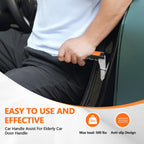 Car Door Handle for Elderly  3-in-1 Car Handle Assist, 2 Pack Auto Cane Portable Vehicle Support Handle Door Assist Bar, Anti-Slip Design (Orange-2-Pack Car Handle)